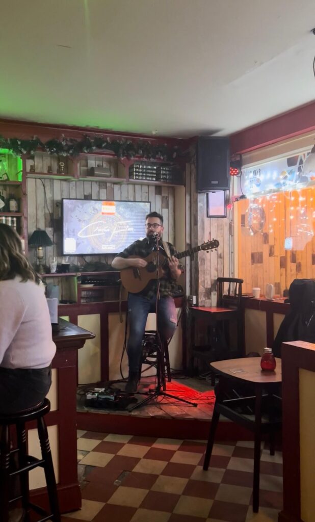 A singer at Anne's Bar in Dublin.