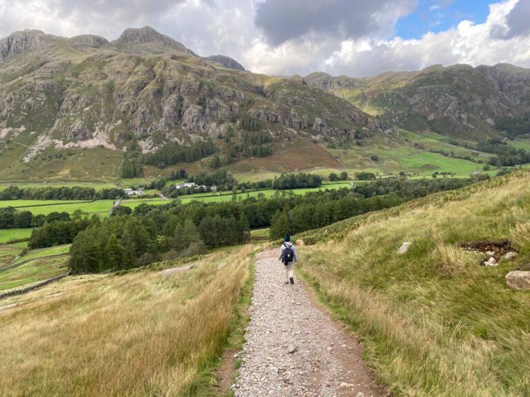 Woman walking on path in the Lake District