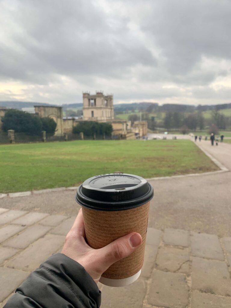 Disposable coffee cup at Chatsworth House