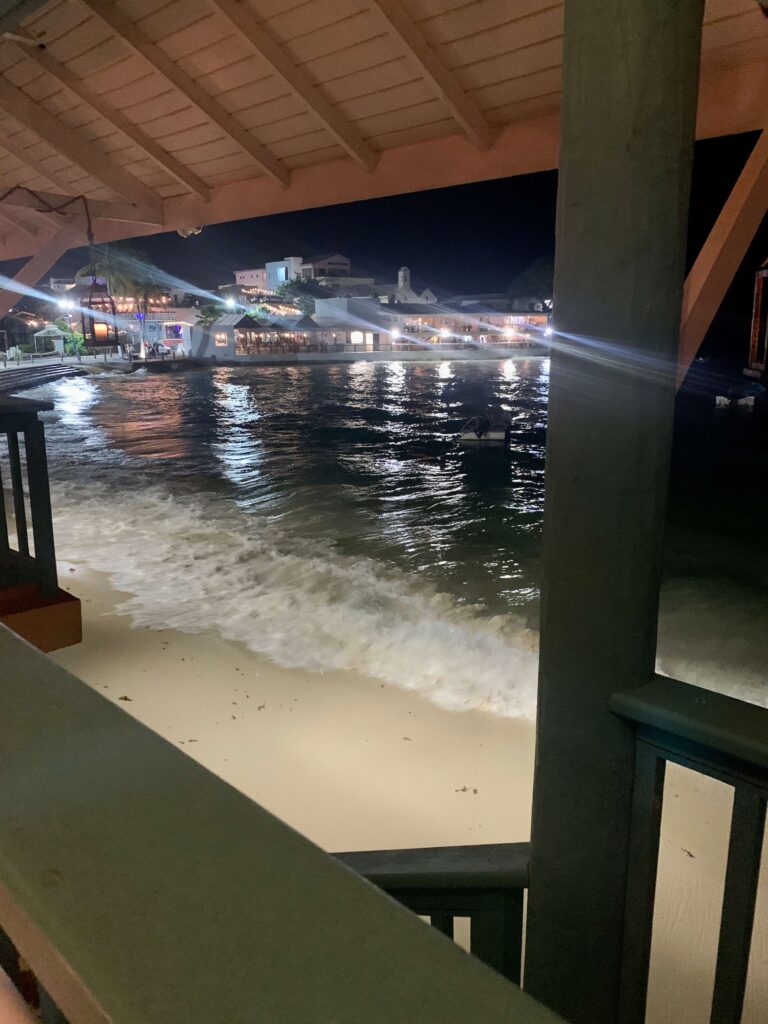 View over the beach and sea from Castaways