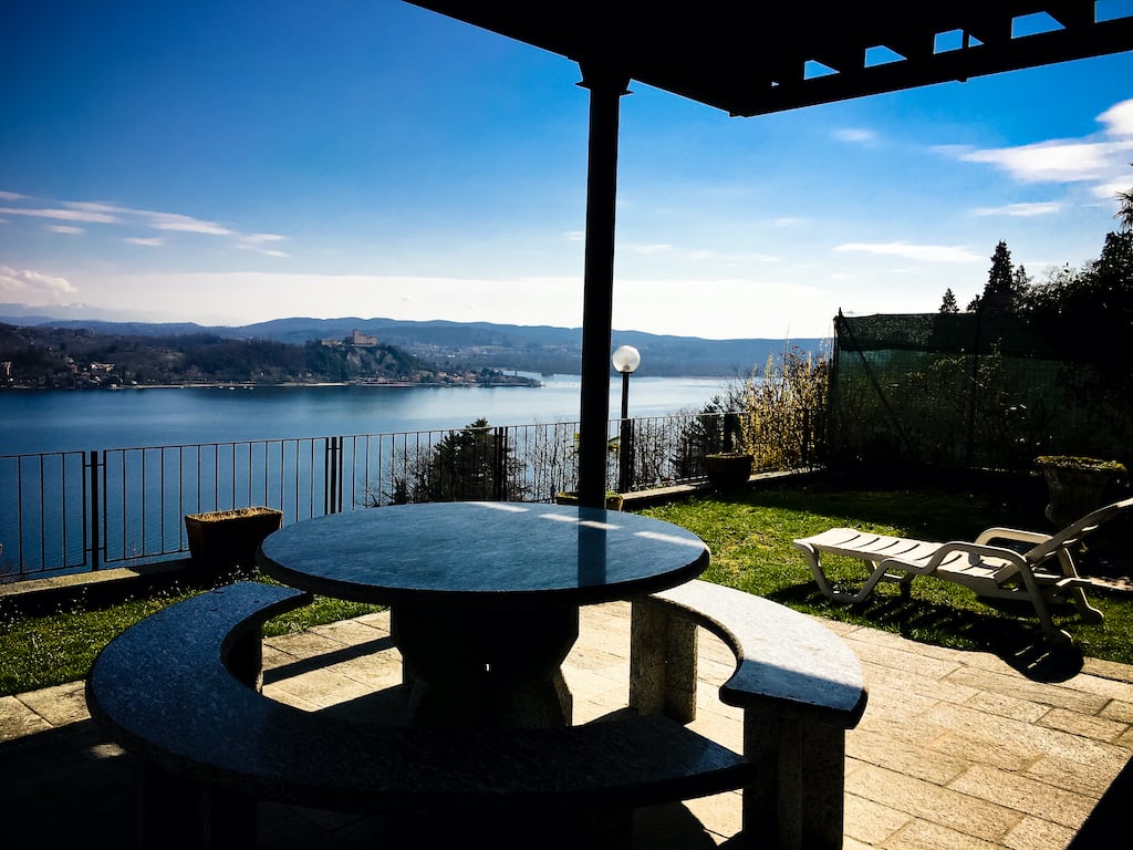Views over Lake Maggiore from the terrace of Villa Dagente