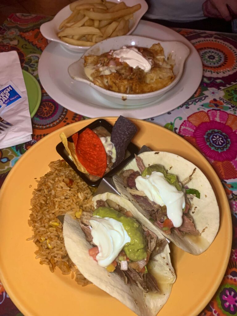 Tacos, enchiladas and chips at Cafe Sol in Barbados
