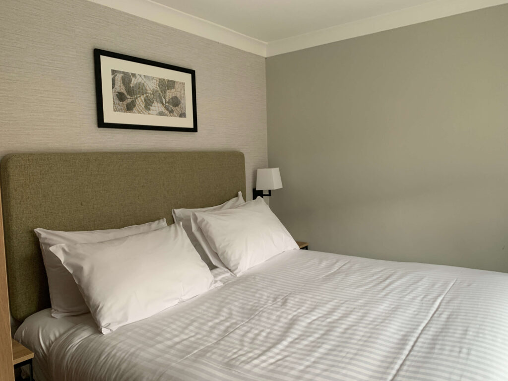 Double bed at Horwood House Hotel