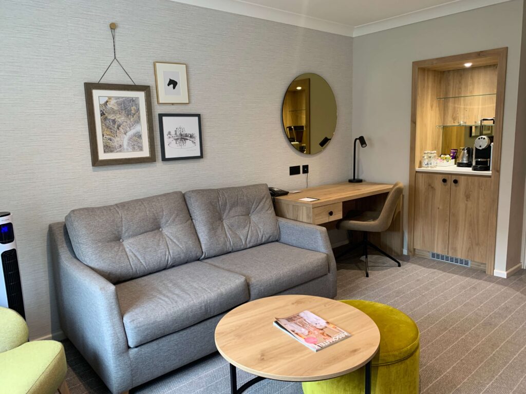 Living area in an executive suite at Horwood House Hotel