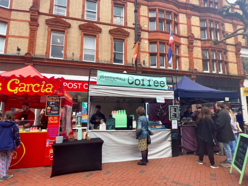 Stalls at the Reading Street Food Festival.