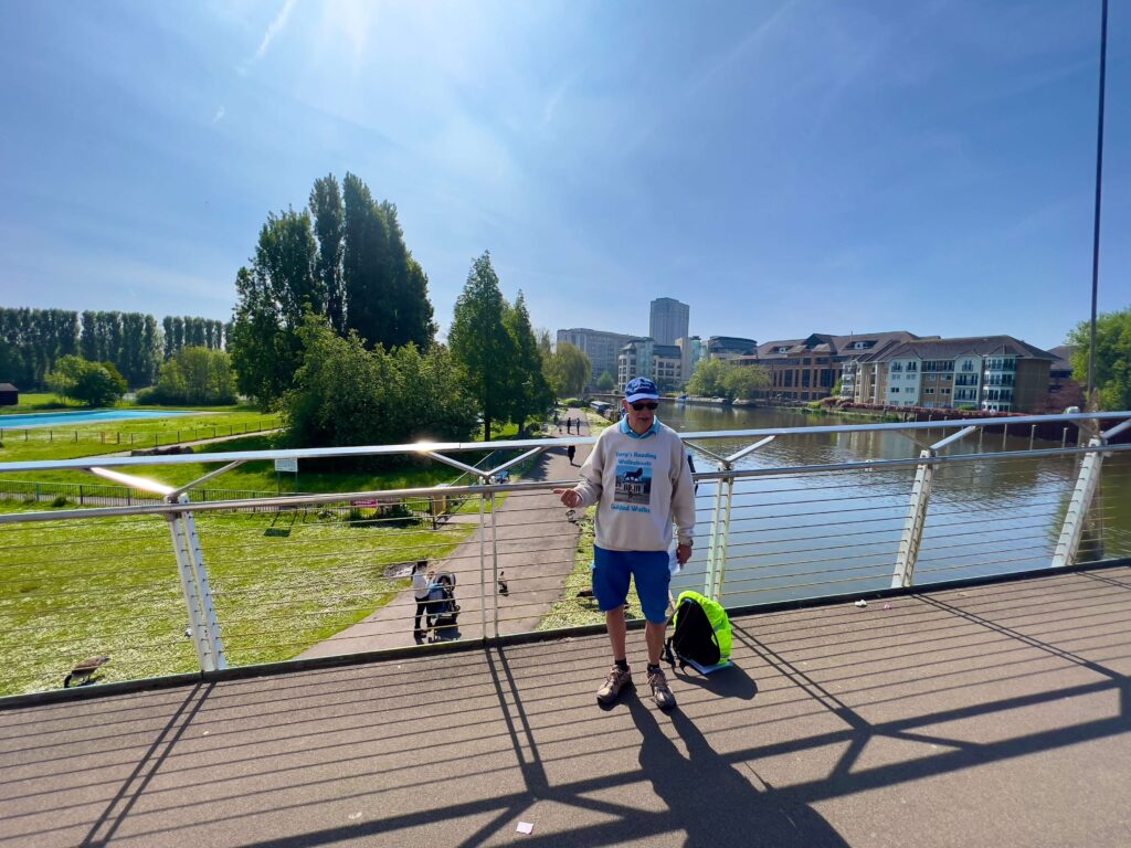 Terry leading a walking group in Reading.