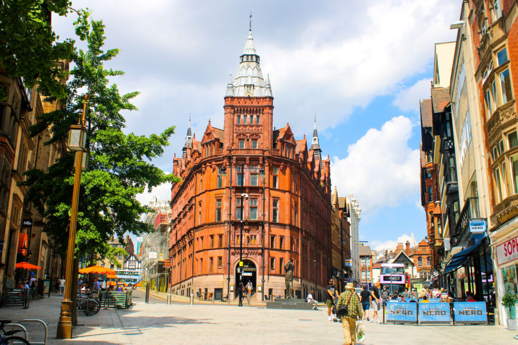A large building in the centre of Nottingham.