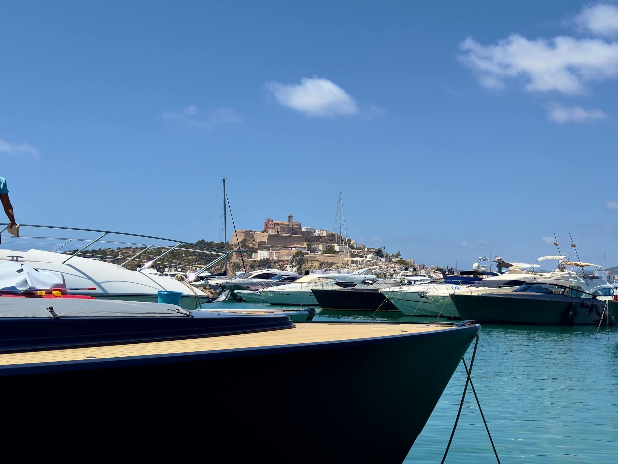 A view of the castle in Ibiza Town from the port.