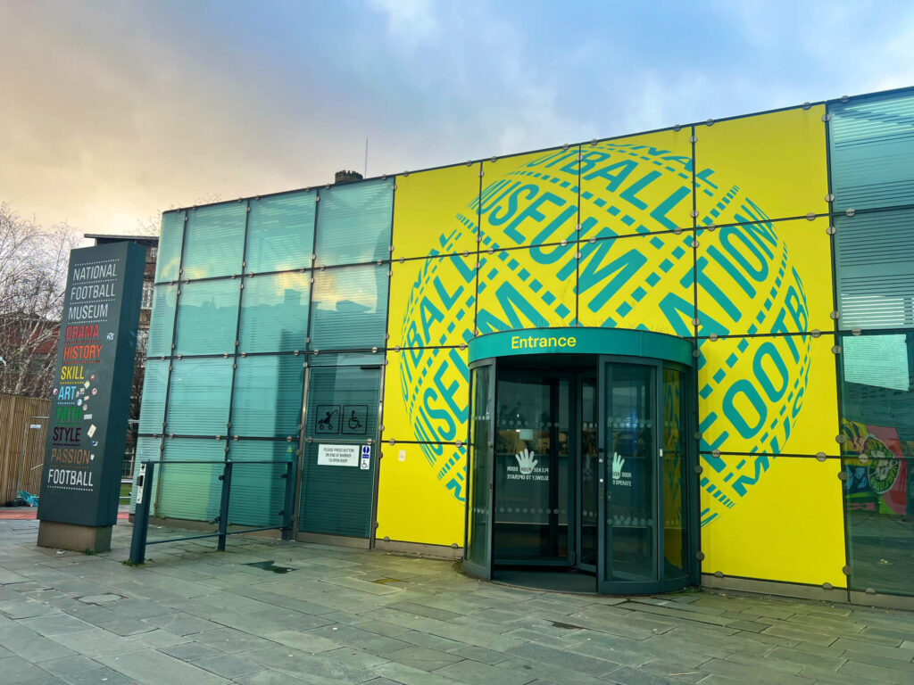 The entrance to the National Football Museum in Manchester.