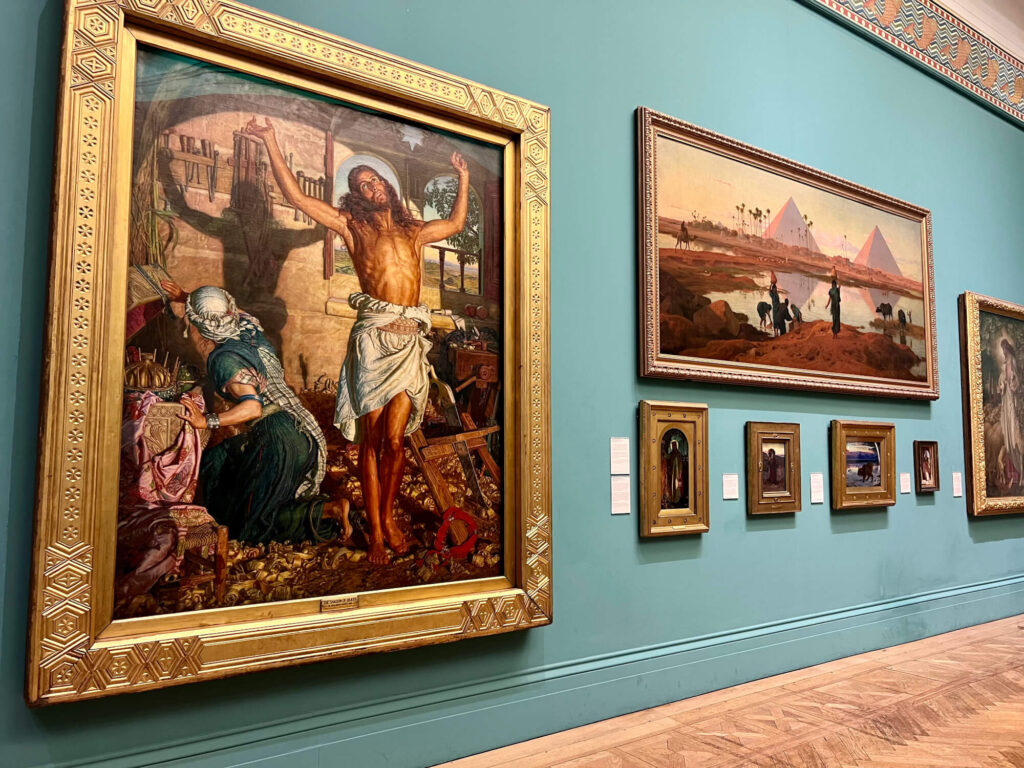 Some of the paintings at the Manchester Art Gallery.