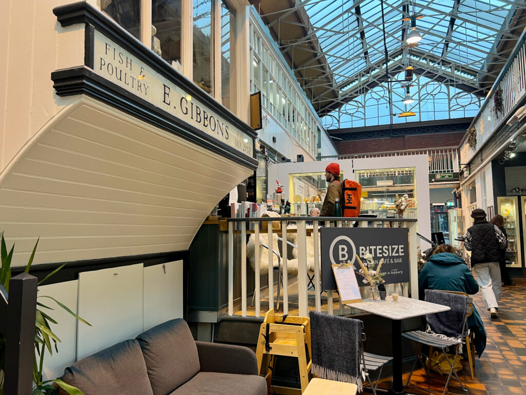 The inside of the Manchester Craft and Design Centre, including the cafe.