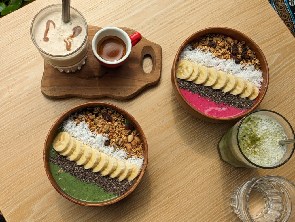 Smoothie bowls at Roots Plant Based Cafe.