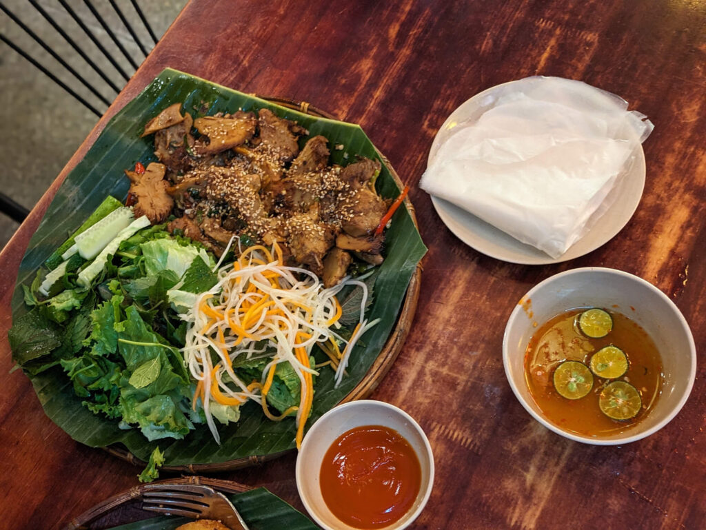 Vegan no duck pancakes at Da Nang Vegetarian Bistro 2.