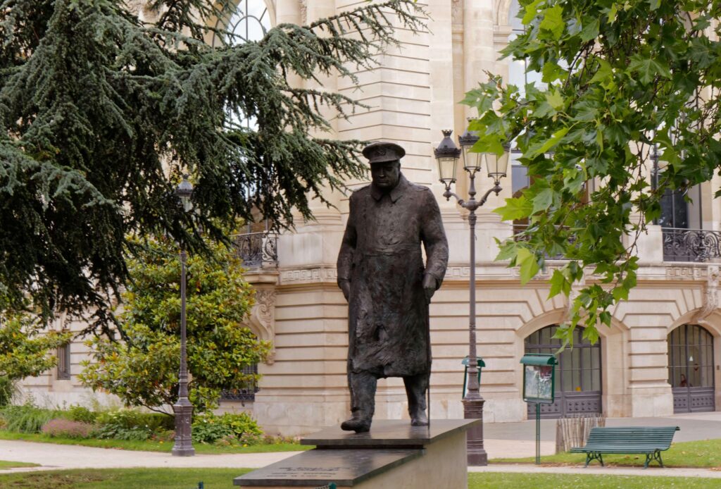 The Churchill statue outside Petit Palais in Paris.