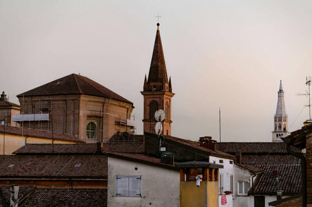 The skyline of Modena in Italy.