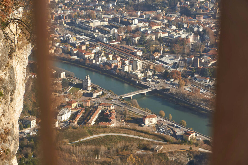 A view of Trento from a viewpoint in the town.