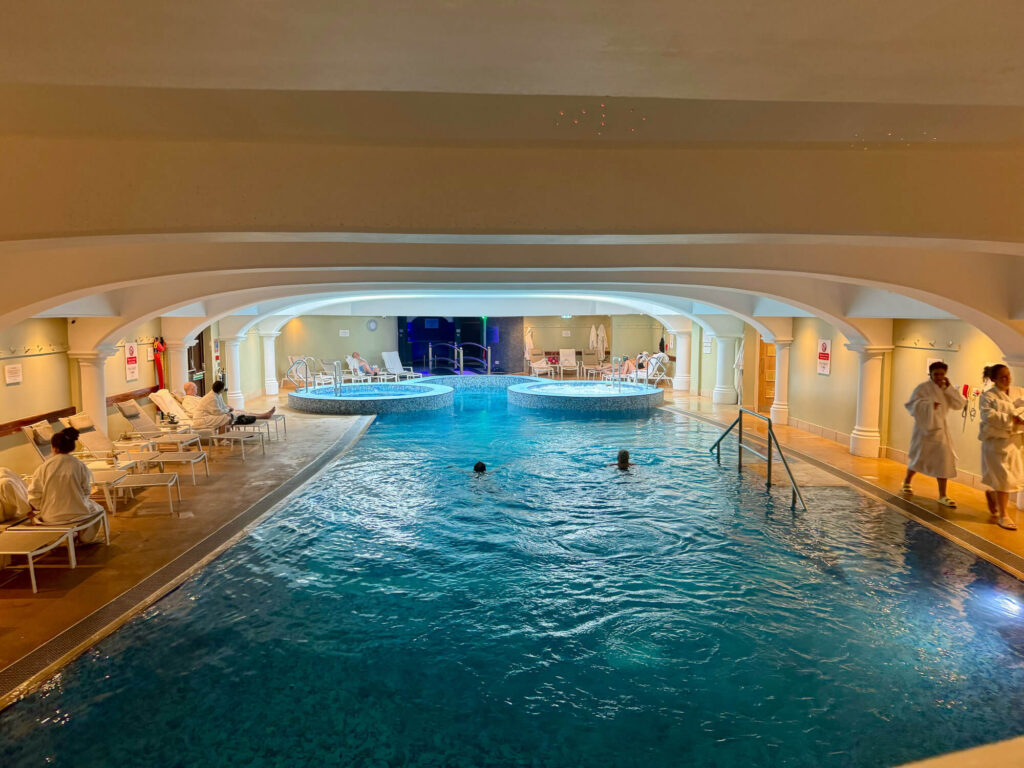 A swimming pool at Hoar Cross Hall spa.