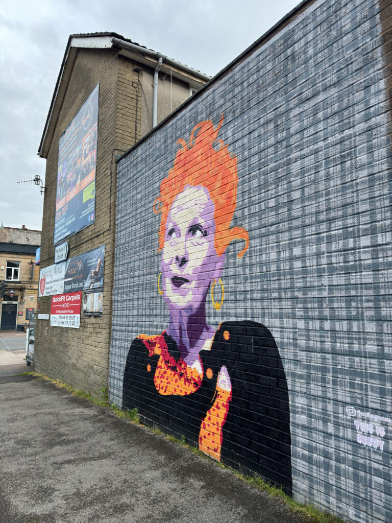 The Vivienne Westwood mural in Glossop.