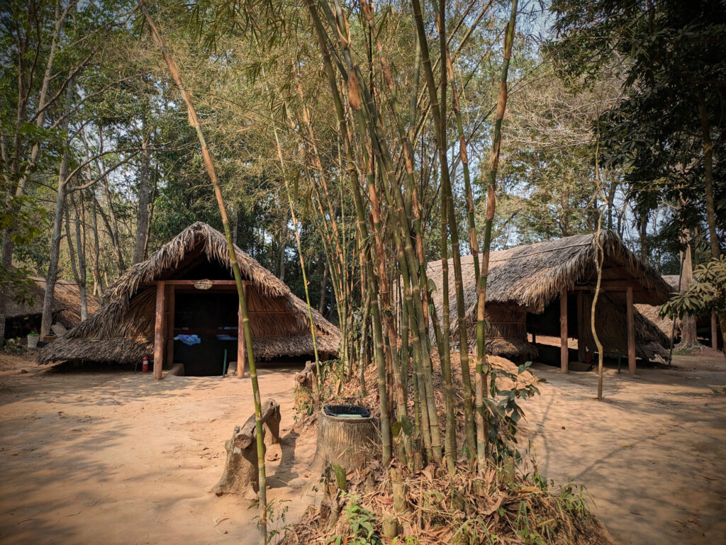 Wooden huts in the Cu Chi Tunnels.