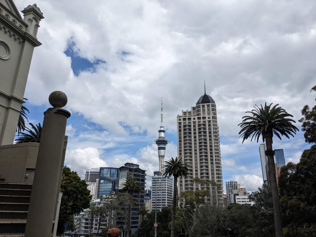 The Auckland Skytower and skyline.