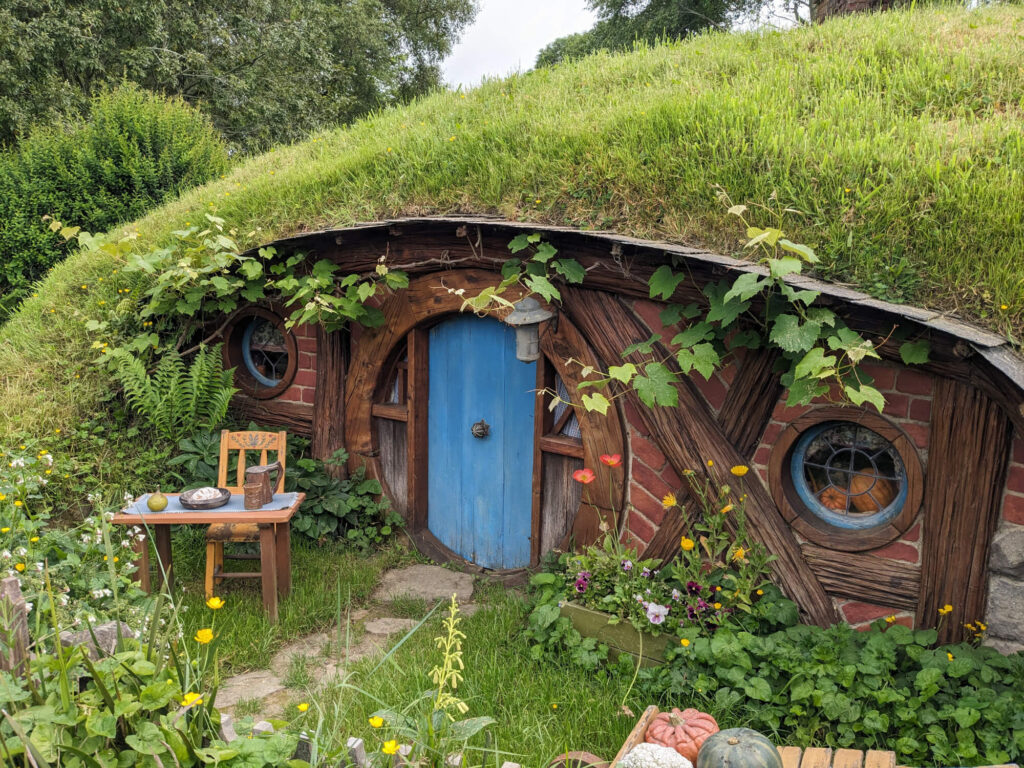 A hobbit house at Hobbiton in New Zealand.