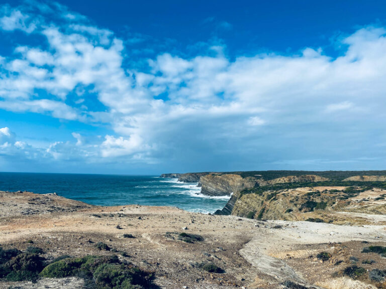 The clifftops and view over the sea in Rota Vicentina.