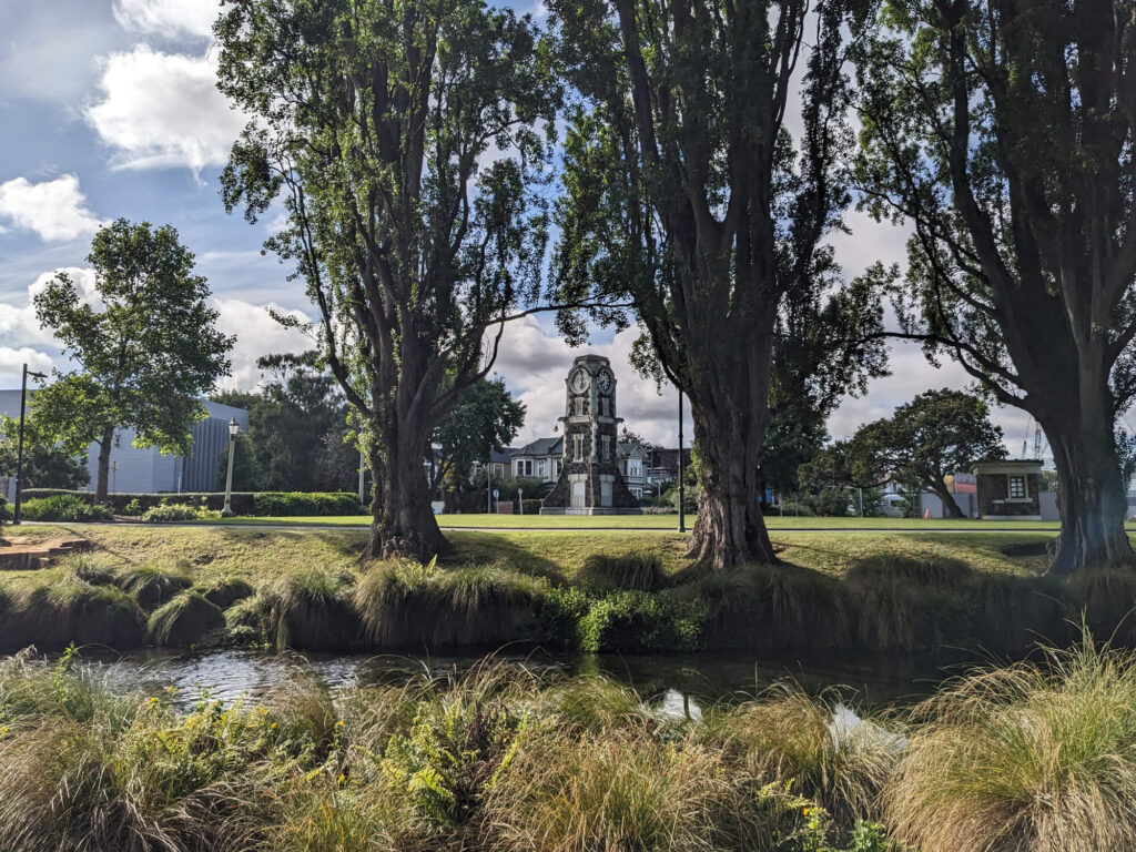 A building with a clock tower in Christchurch.