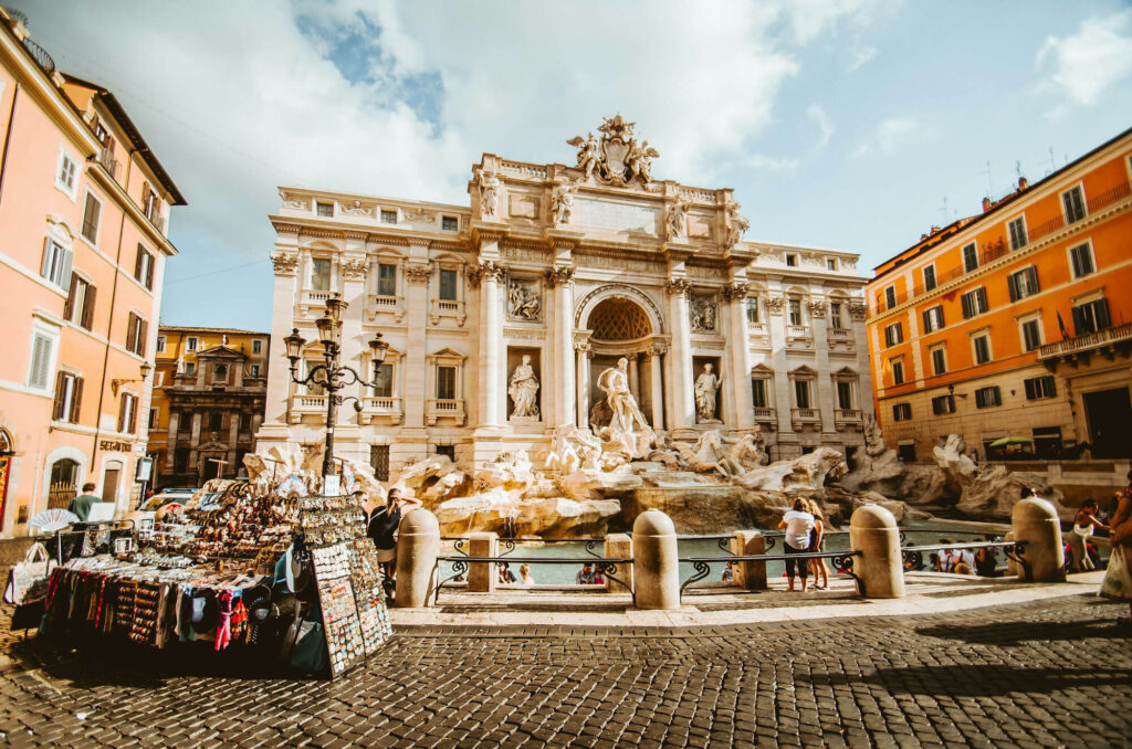 The Trevi Fountain in Rome.