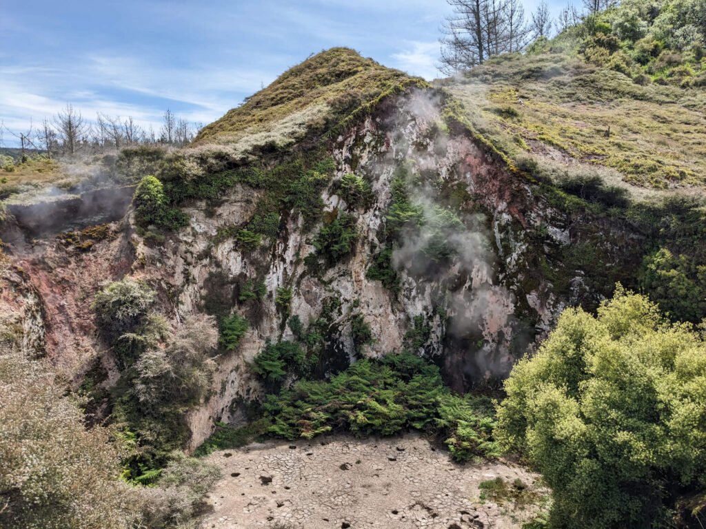 Landscapes at Craters of the Moon, a geothermal area near Rotorua in New Zealand.
