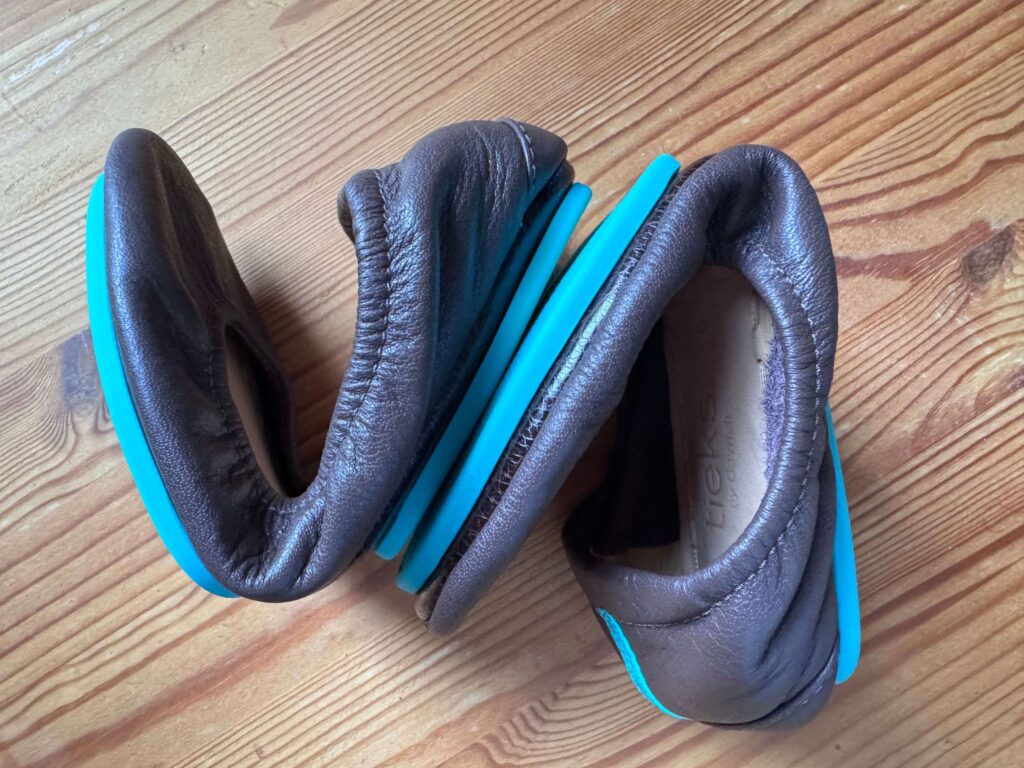 The Tieks foldable ballet flats.