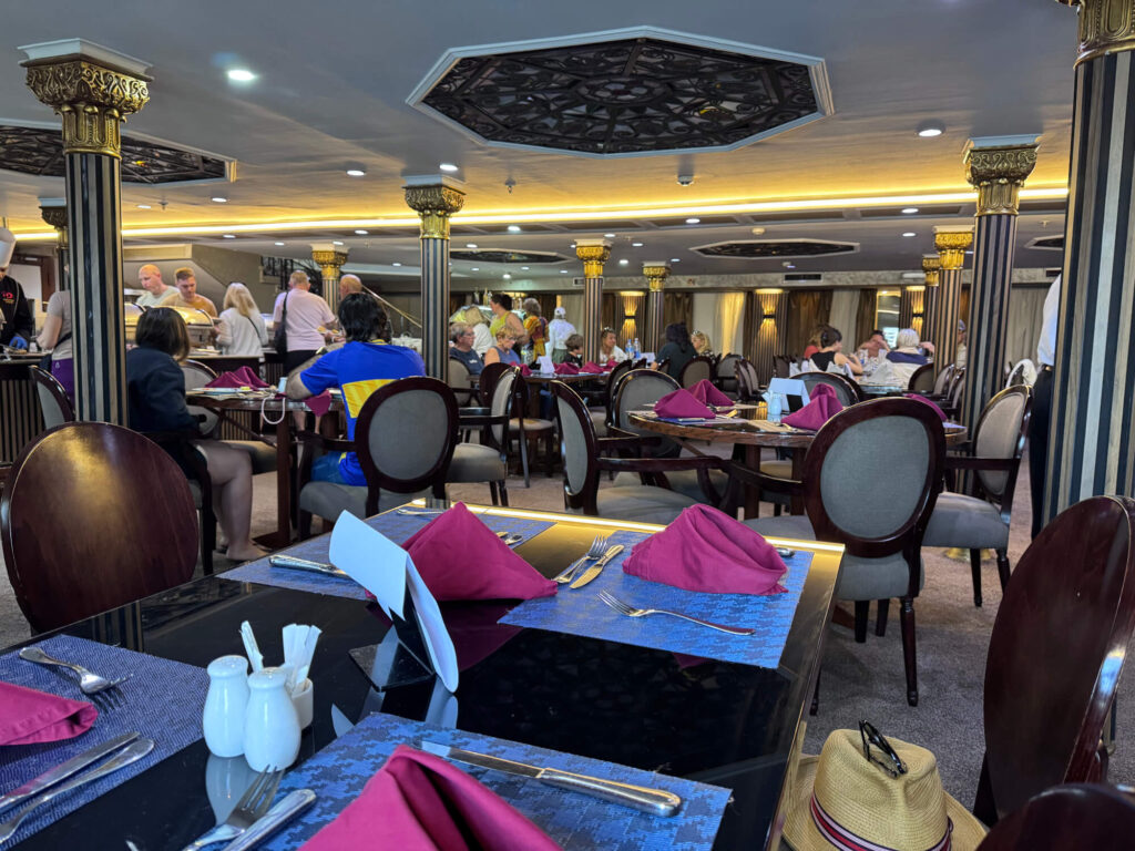 The lounge on the MS Royal Adventure Nile cruise ship.