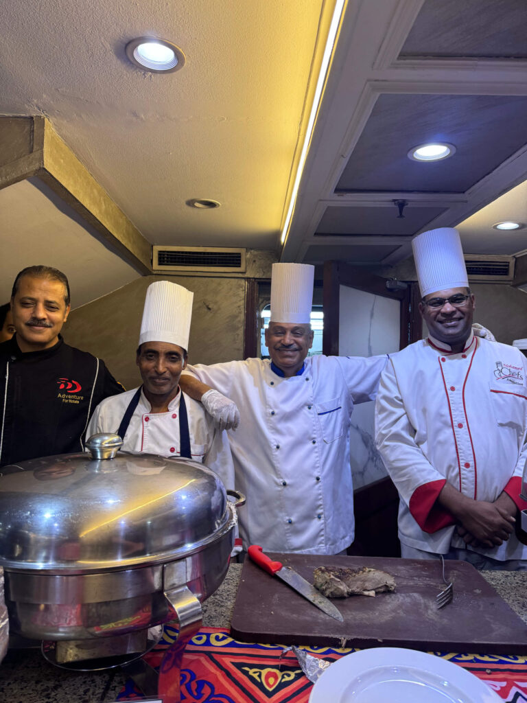 Four of the chefs on board the MS Royal Adventure Nile cruise ship.