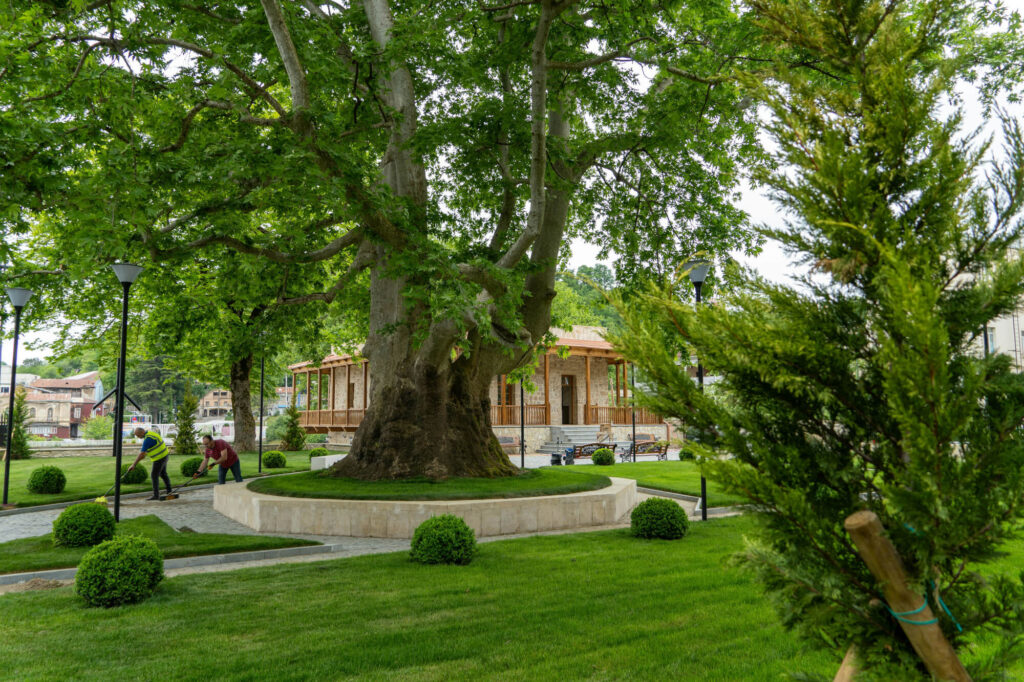 Beautiful gardens in Kutaisi, Georgia.