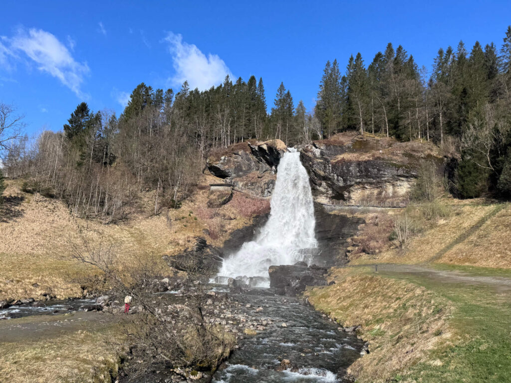 Steinsdalsfossen waterfall in Hardanger, Norway.