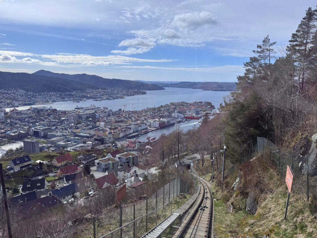 The view of Bergen from the Fløibanen funicular.