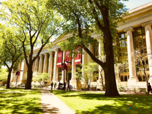 A building at Harvard Law USA.