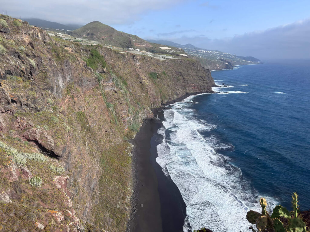 Playa de Nogales, a black sand beach in La Palma.