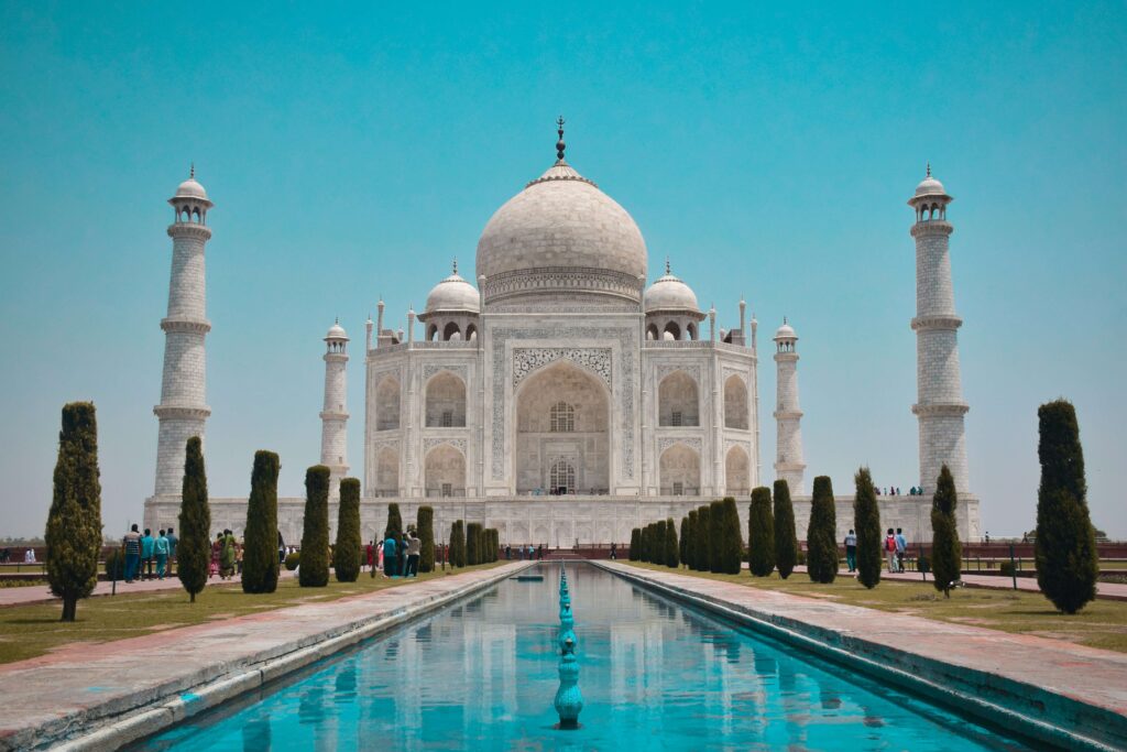 The Taj Mahal in India.