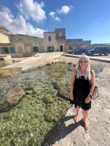 Sam at the Inland Sea in Gozo.
